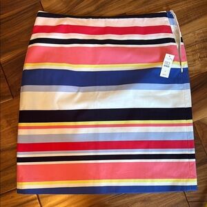 Talbots Red and Blue Mini Pencil Skirt Resort Wear